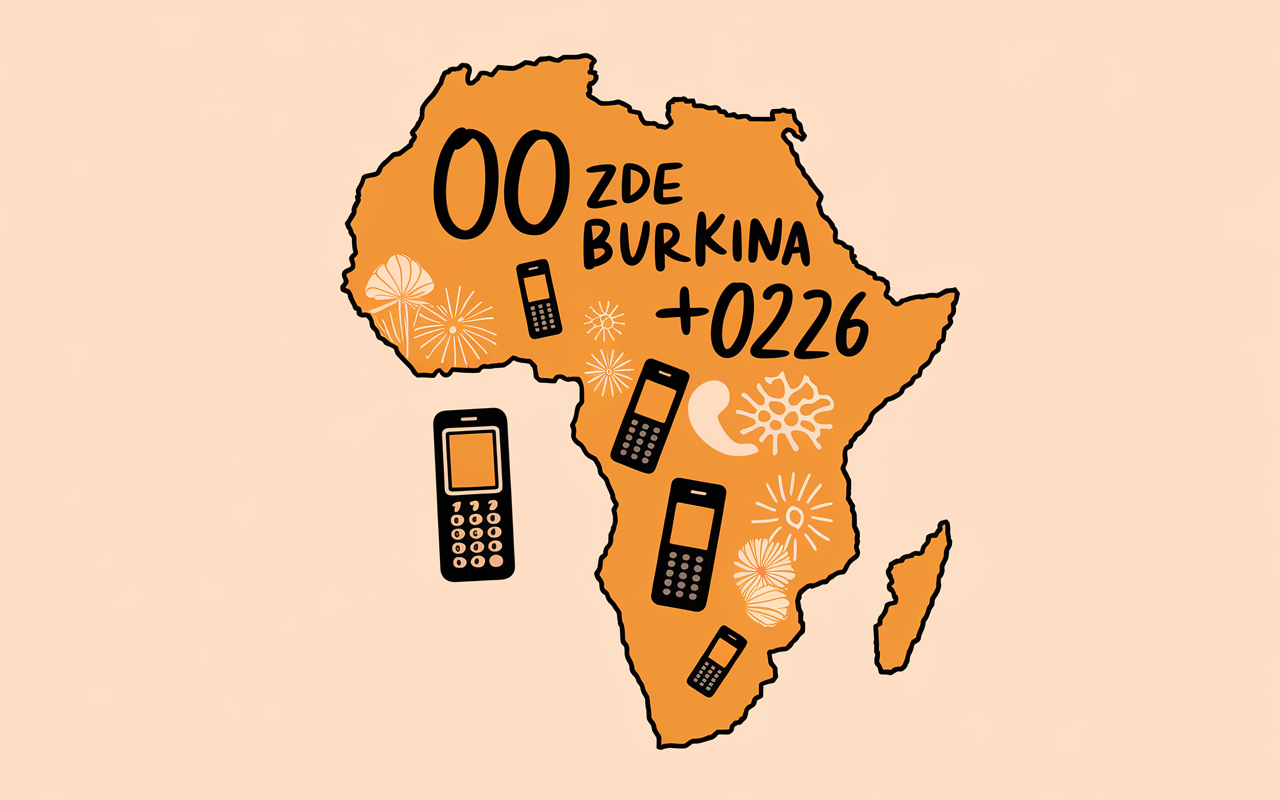 00226 indicatif Burkina Faso carte pays surbrillance