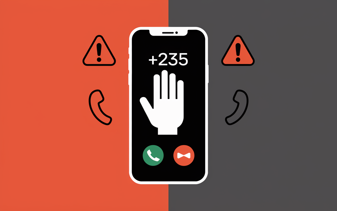 Smartphone appel +235 alerte sécurité