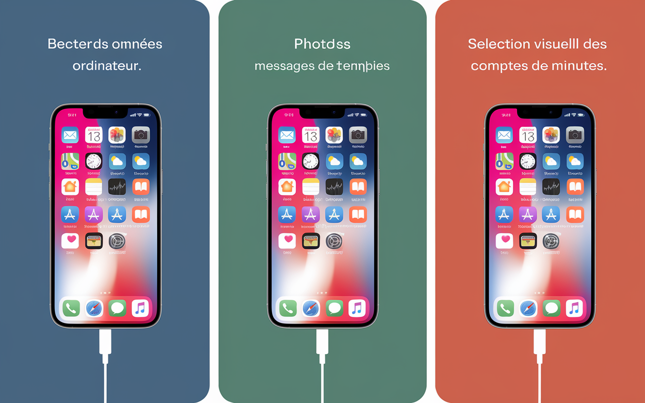Etapes transfert donnees installation connexion selection