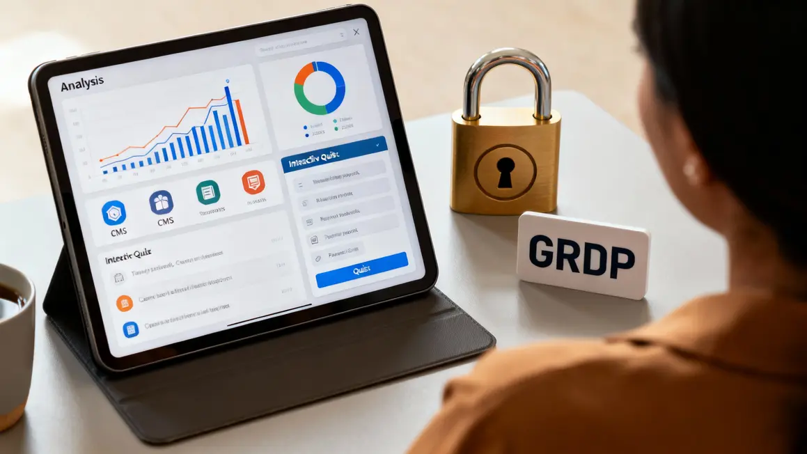 Outils analyse CMS RGPD quiz blog innovant