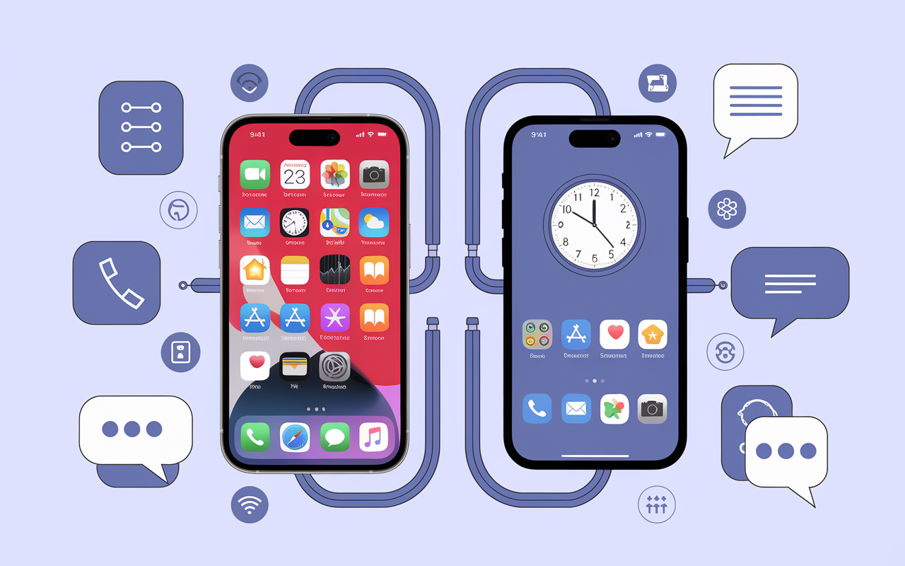 iPhone Android icones securite transfert donnees