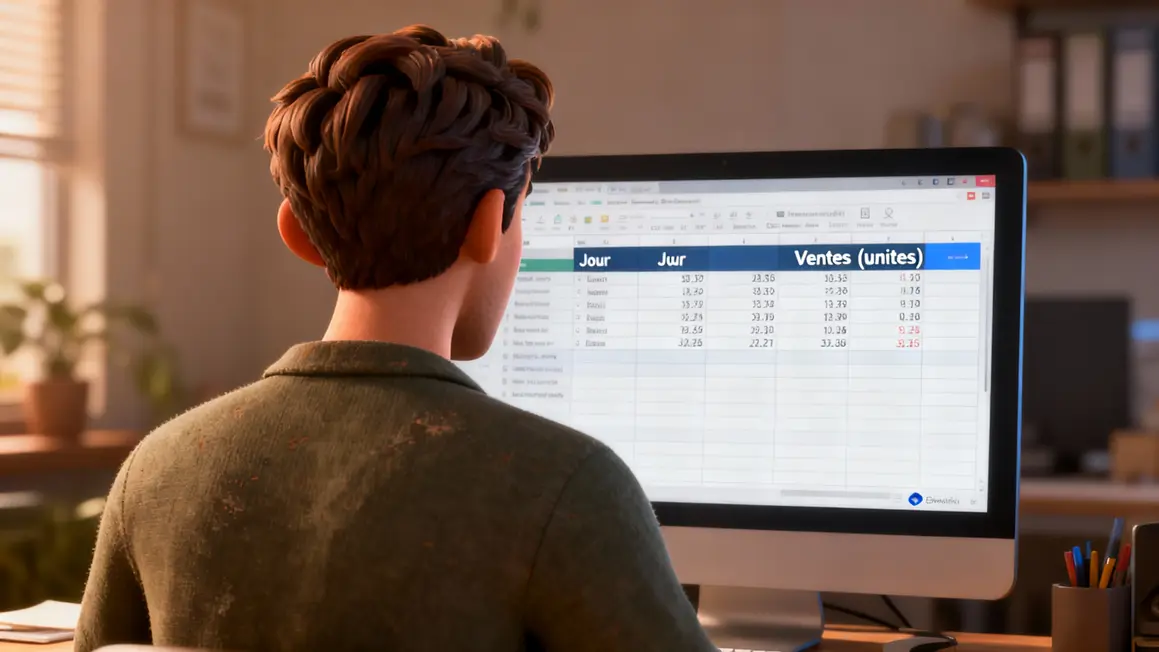 Tableau Excel moyenne ventes
