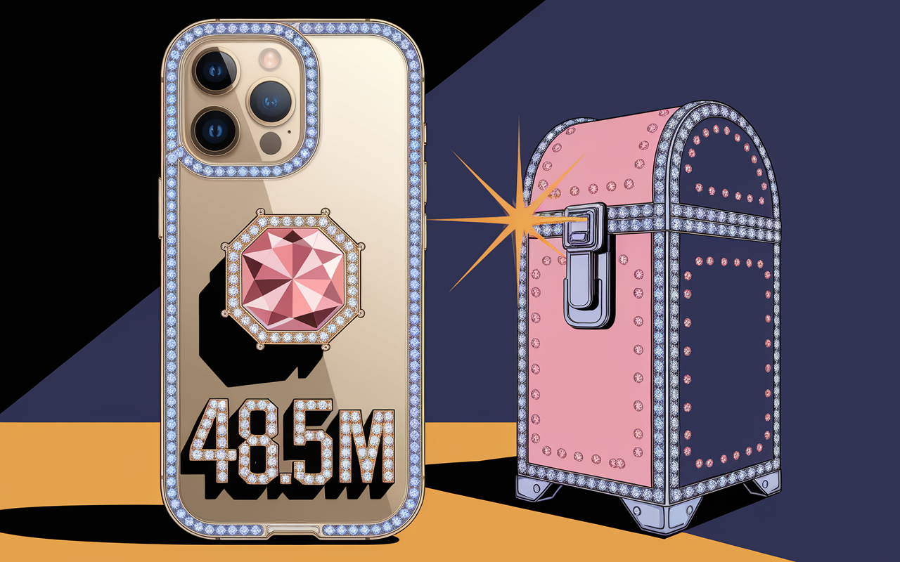 smartphone de luxe diamant rose 48.5M €