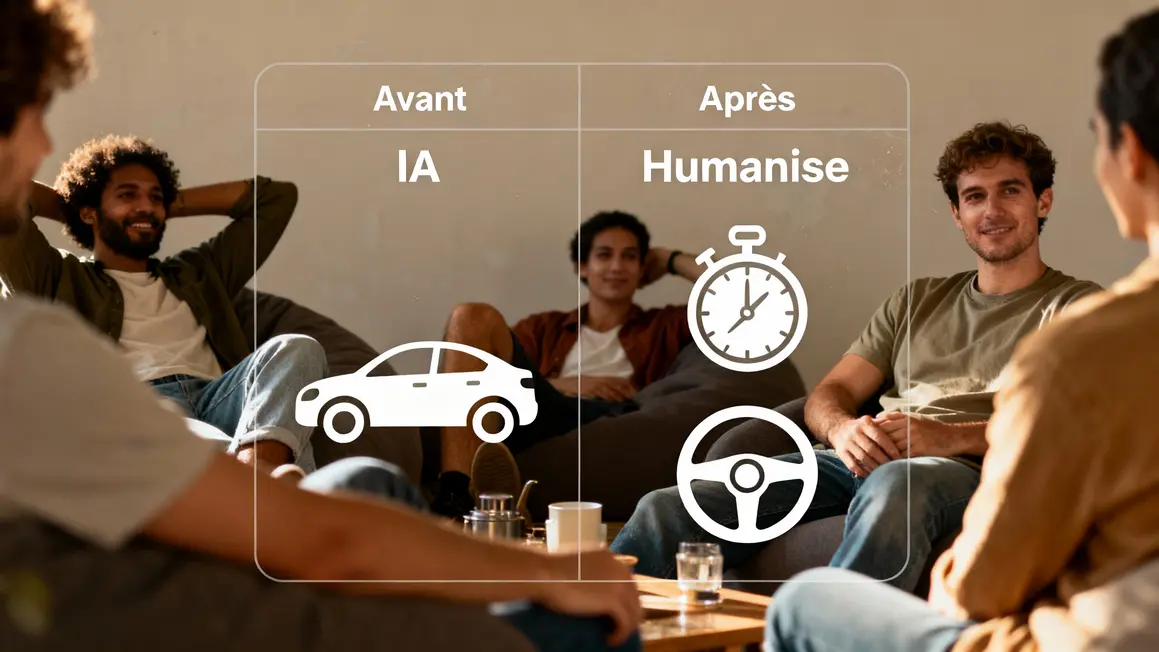 tableau avant après IA humanisé