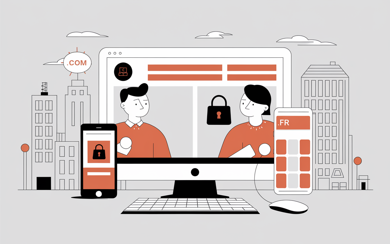 personnages navigation marque a ordinateur mobile