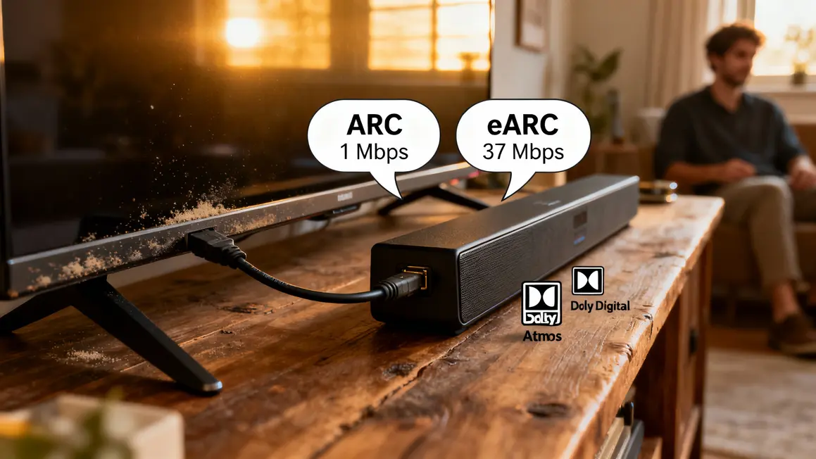 schema tv barre son hdmi arc earc Dolby Digital Atmos