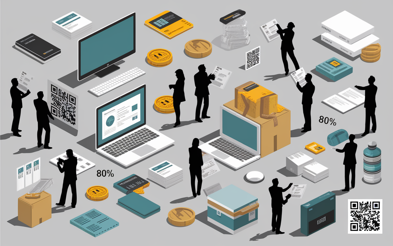 Professionnels choisissant supports de communication