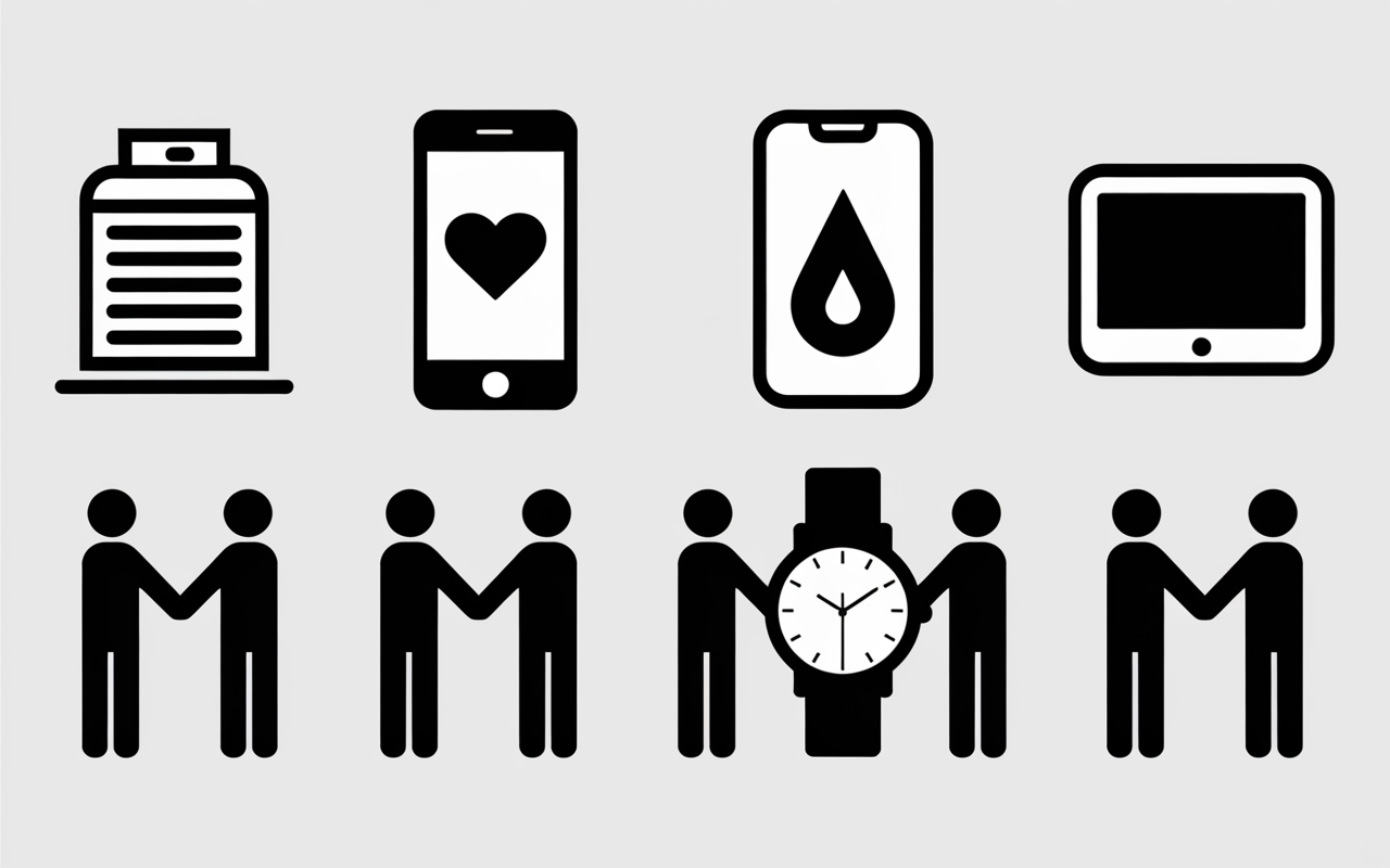 comparatif montre connectée icônes critères