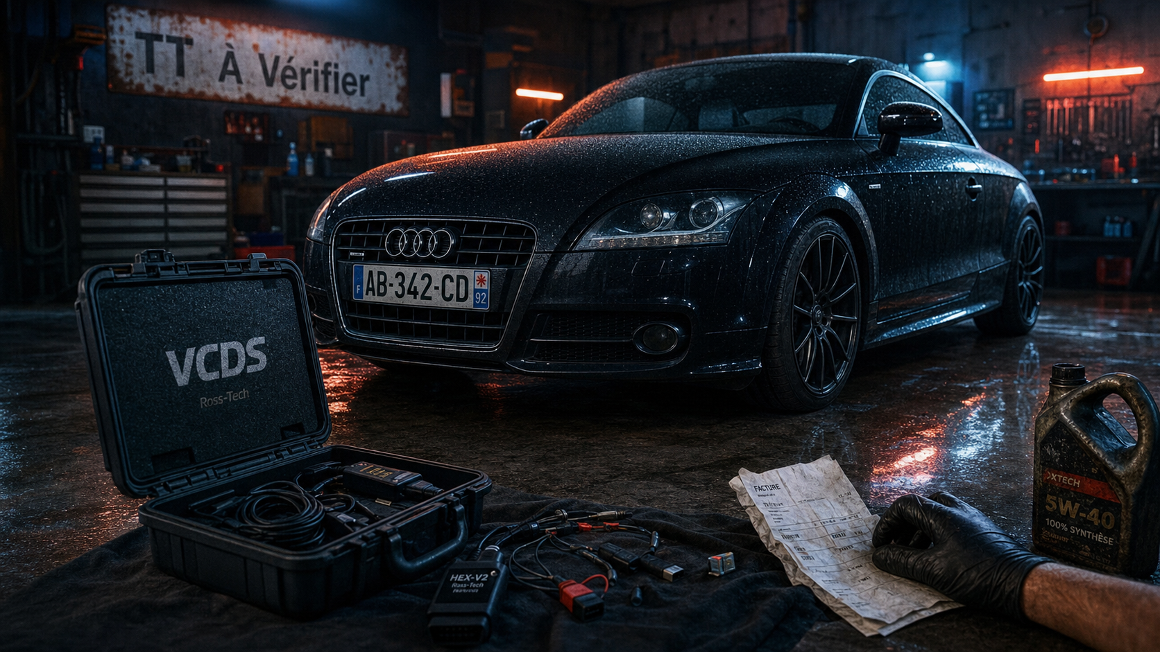 Audi TT modèle à éviter : valise de diagnostic en garage