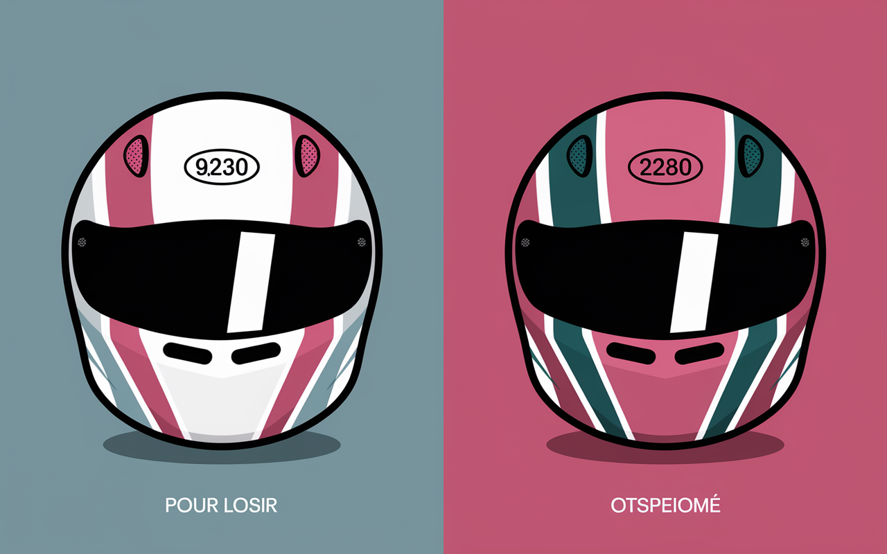 comparaison casque karting loisir et competition