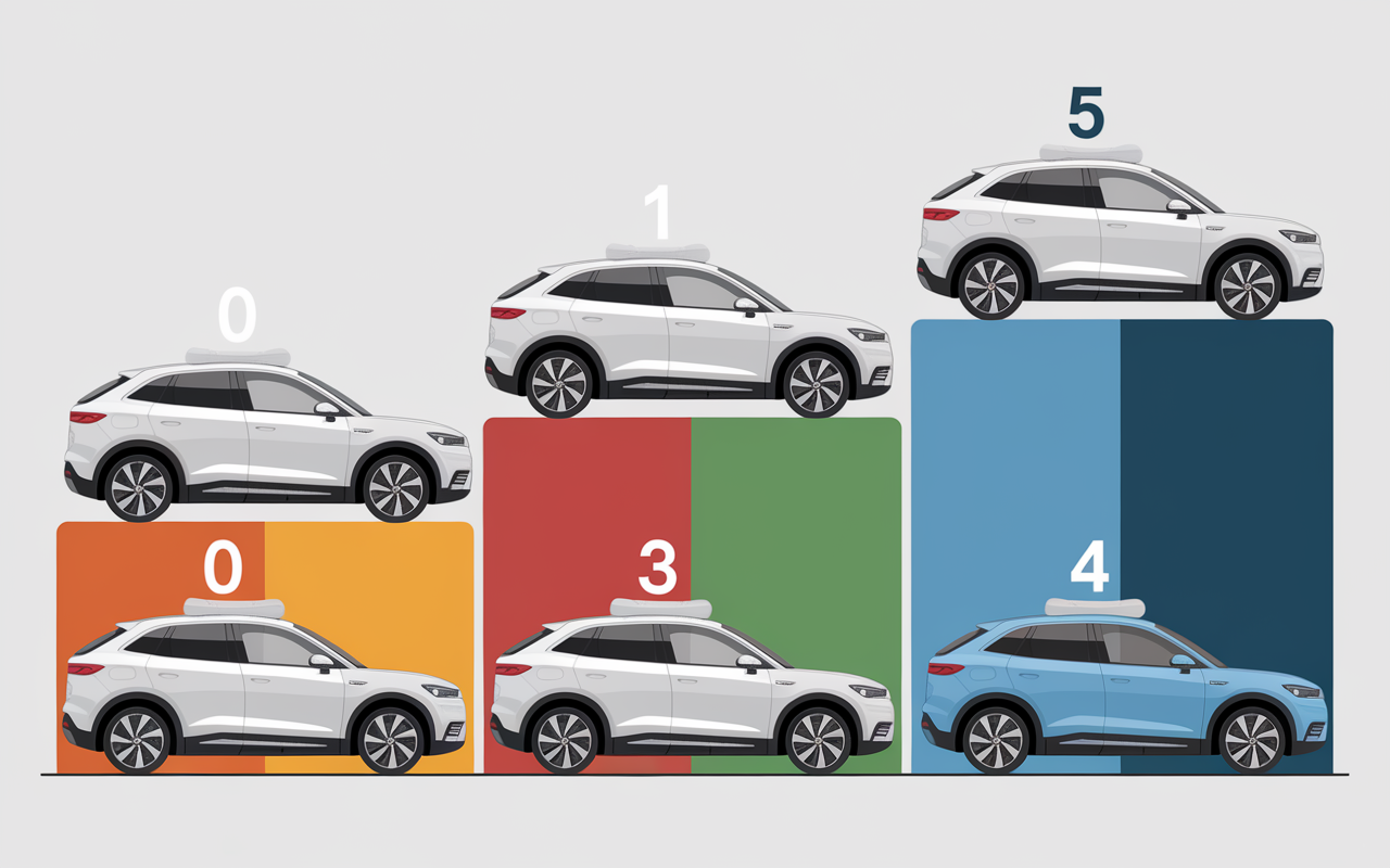 niveaux autonomie vehicule sans conducteur graphique
