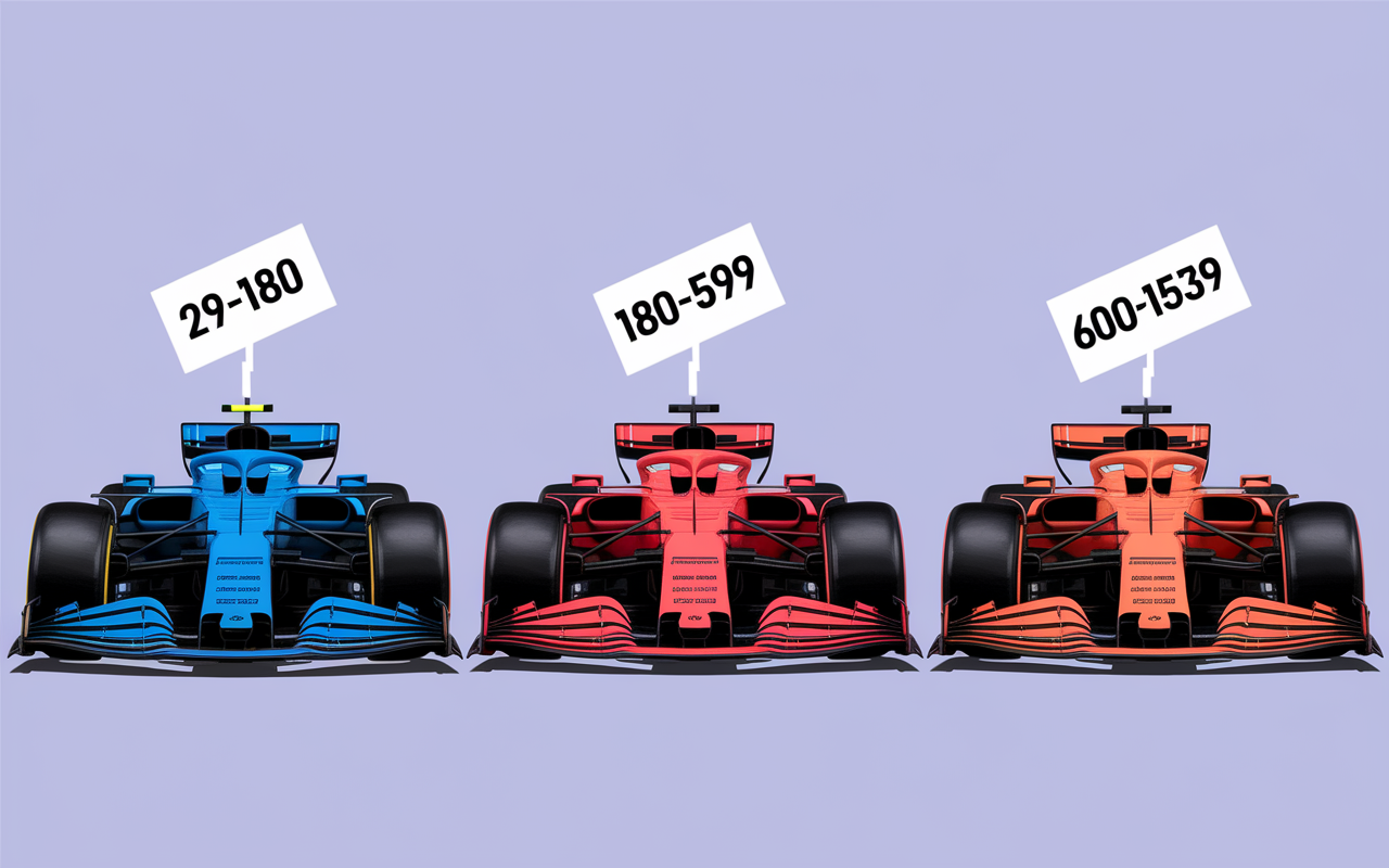 trois volants f1 prix 2024 alignés avec étiquettes