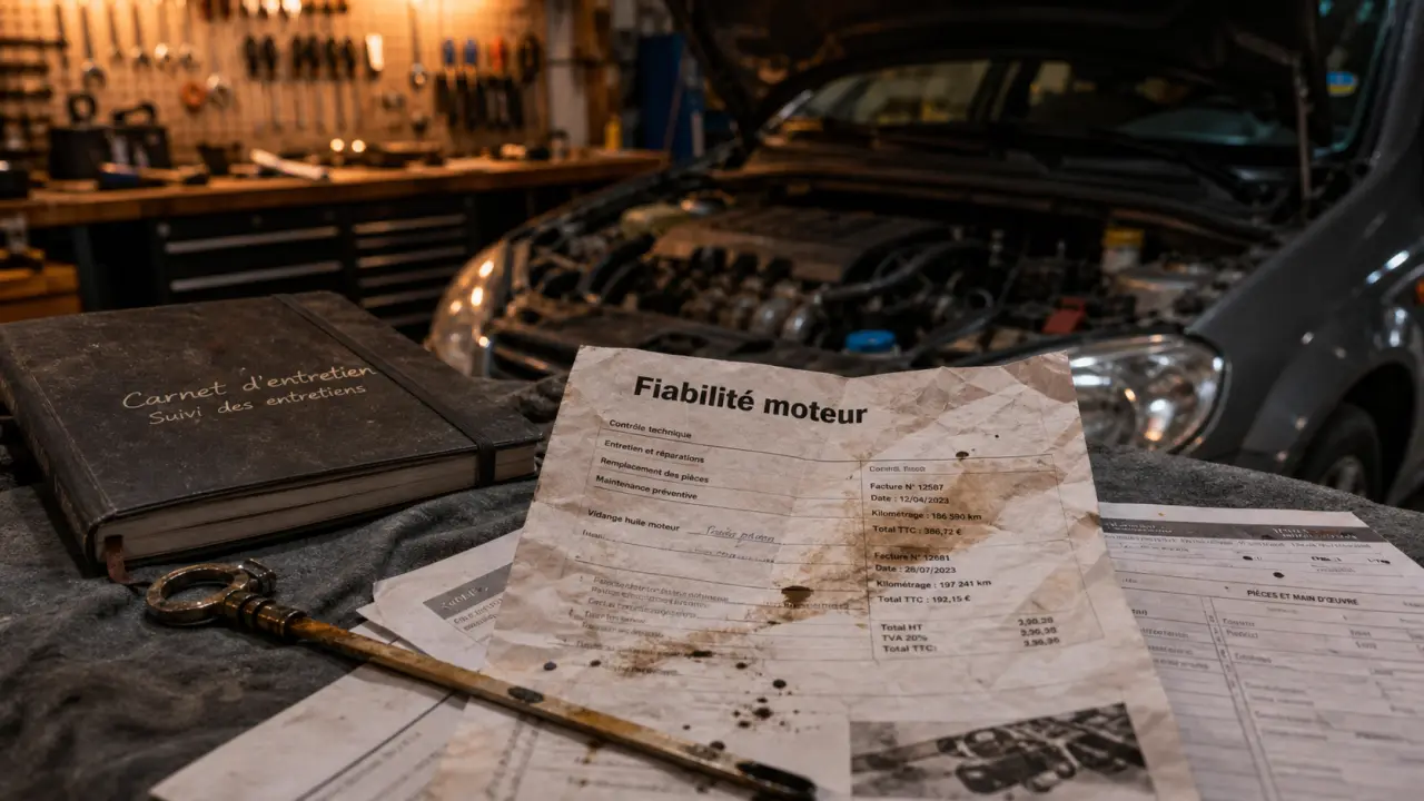 Moteur essence les plus fiables : vue capot ouvert, carnet d’entretien