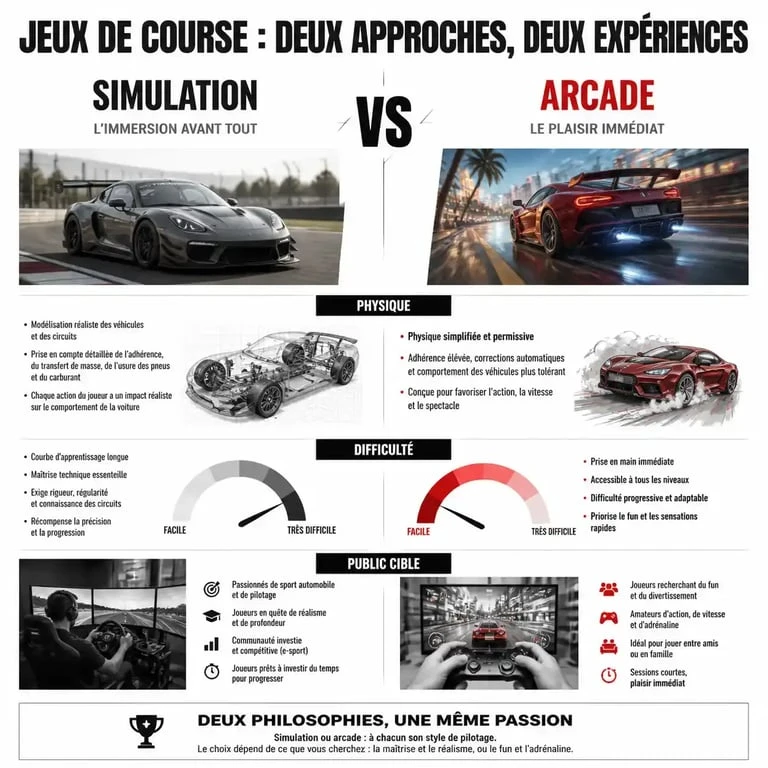Comparatif simulation versus arcade jeux de voiture PS5