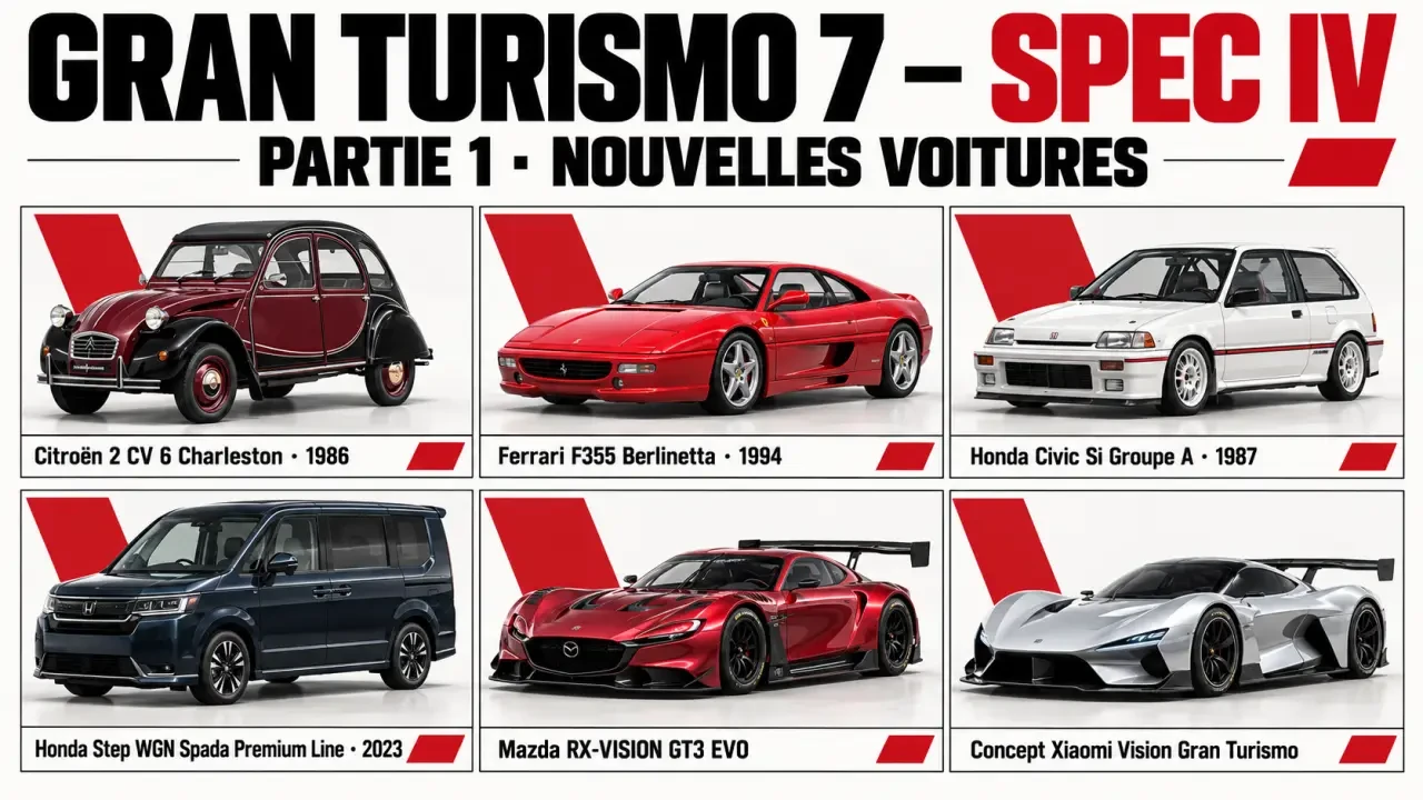 Gran Turismo 7 nouvelles voitures de la Spec IV Partie 1